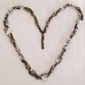 Brighton Long Two-Tone Segmented Double Link Chain Beaded Necklace